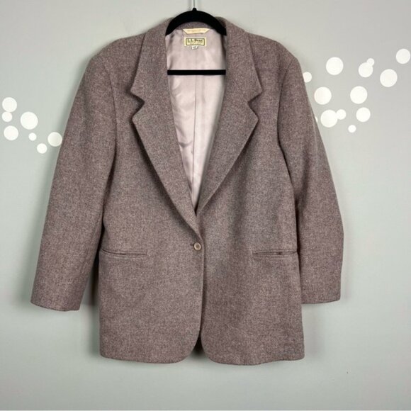 Vintage L.L. Bean Worsted Wool Kid Mohair Equestrian Blazer Jacket Size 12 - Picture 1 of 8